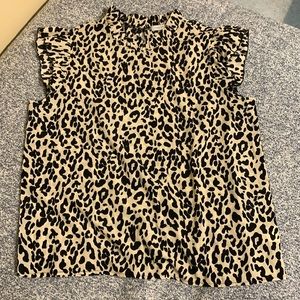 Miss Sparkling Cheetah Ruffled Tank